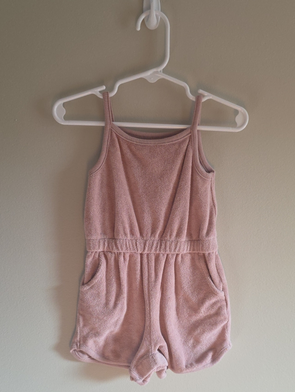 Girls' Pink Terry Romper - Comfortable Casual Playwear